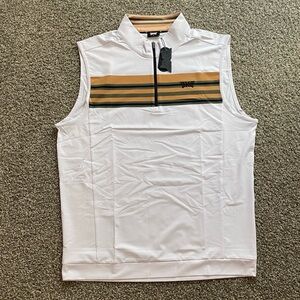 NWT PXG Jersey Quarter Zip White Stripe Detailed Vest